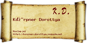 Körpner Dorottya névjegykártya