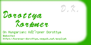 dorottya korpner business card